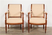 Attributed Jacob Freres Pair of French Armchairs