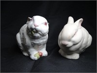 2 White Bunnies 1 - Aynsley / 1 - Cybis