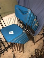 (7) Blue Stack Chairs