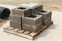 (10) 17"x17" Cement Chimney Block With Cap