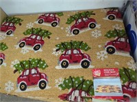 New Large Red Car with Christmas Tree Outdoor