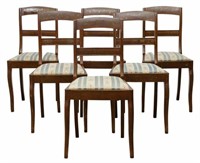 (6) REGENCY STYLE GRAIN-PAINTED SIDE CHAIRS