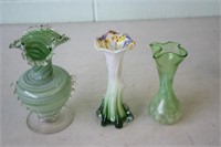 3 Art Glass Vases
