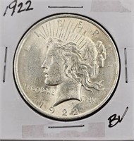 1922 U.S. Silver Peace Dollar BU