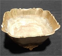 Vintage Square Brass Footed Planter/Bowl