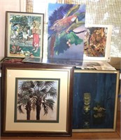 Lot of Hawaiian Tropical Artwork Prints Painting