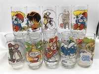 10 Vintage Glasses + Muppets - Chipmunks - Snoopy