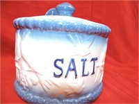 Blue and White Salt Glazed Salt Box