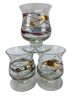 PartyLite Mosaic Calypso Bourban/Whiskey Glasses