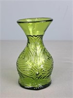 Unusual Green Glass Vase Possibly Blenko