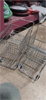 2 miniature shoping carts 1 missing back wheels