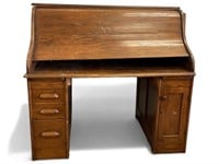 Antique wood Roll Top Desk