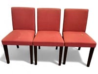 3 Red Dining  Sitting Chairs
