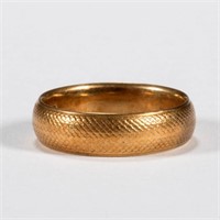 VINTAGE 18K GOLD BAND, marked, wide-form with