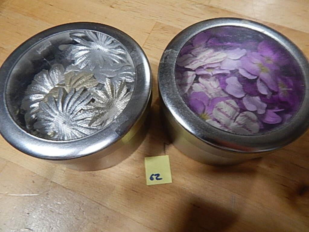 2 Tins Decorative Flowers