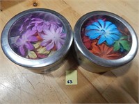 2 Tins Decorative Flowers