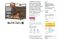 W8007  ROOMTEC Large Dog Crate 41 - Classic Brown