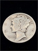 Vintage 1944 10C Mercury Silver Dime coin
