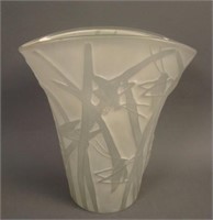 8 ¼” Tall Consolidated Katydid Fan Vase – White