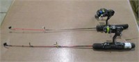 2 Open Face Ice Fishing Rods & Reels