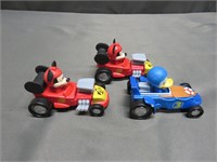 Lot of Mickey and Donald Race Cars