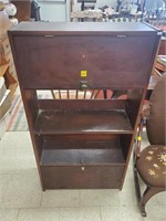 Vintage Wood Bookshelf Cabinet