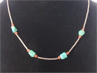 Sterling Silver & Turquoise Necklace 6gr TW