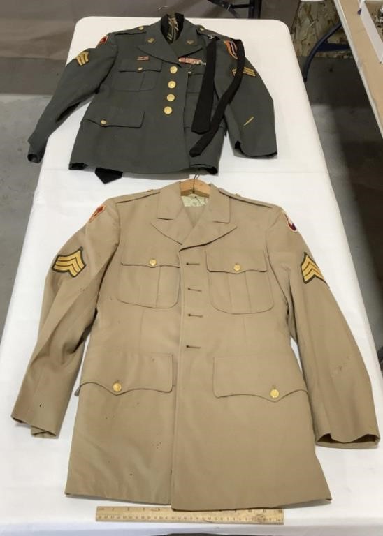 2 military coats w/ pants & ties