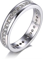14k Gold-pl. .34ct White Sapphire Eternity Ring