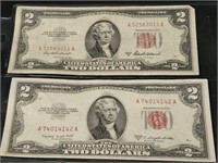 1953A & B Red Seal $2 Dollar Bill