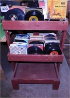 Wooden display used for 45 records 27"x14"x37"