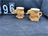 Vtg, 1980 Frankoma GOP/DEM Political Ceramic Mugs