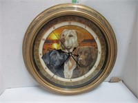 Battery Operated Dog Clock - "Lab Dogs" - Works!