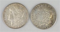 2 1878-S 90% Silver Morgan Dollars.