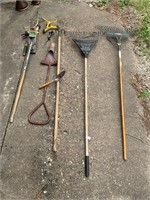 Yard tools- rakes, sprinklers -all