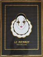Le Pierrot New Orleans Litho / Block Print Signed