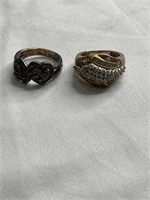 10kt gold ring 6.2 grams, silver 9.25 ring 4.2