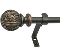 Decopolitan 5/8" Leaf Ball Curtain Rod 26-48"