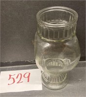 Clear Glass Square Vase Ribbed Panels