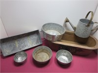 5 Galvanized Steel Planter Trays 1 Watering Can