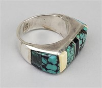 Sterling Silver & Turquoise  Richard Bagay Ring.