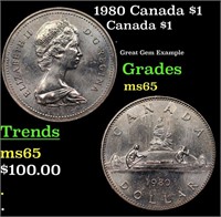 1980 Canada $1 Canada Dollar 1 Grades GEM Unc