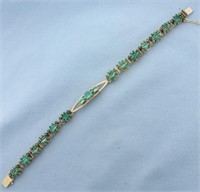 Vintage 7ct Tsavorite Bracelet in 18k Yellow Gold