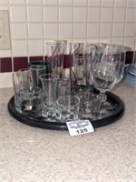 Misc. Bar Glasses and tray