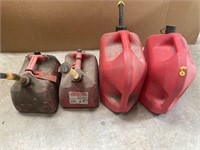 Assorted fuel cans