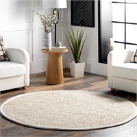 nuLOOM 8' Round Farmhouse Jute Rug