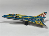 Vintage Tin Litho Navy VF 24 Airplane Toy