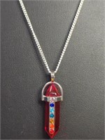 925 stamped 22-in necklace with gemstone chakra