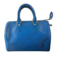 Louis Vuitton Speedy 25 Epi Leather Bag Blue
