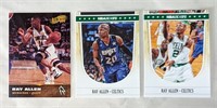 3 Ray Allen Cards Rookie + 2 2011-12 Hoops